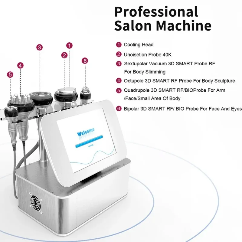6 In 1 Cavitation Rf Machine 40K - 3D 초음파 40K RF 캐비테이션 기계