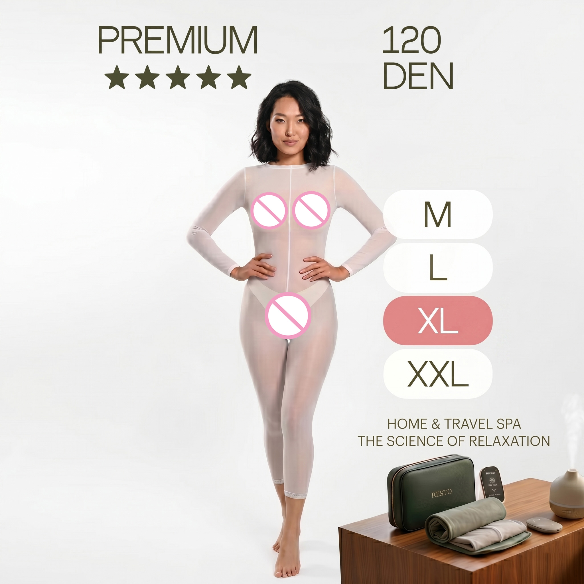 재사용 가능한 120 DEN 화이트 여성용 전신 진공  - Pressotherapy Lymphatic Drainage Suit 리뷰 및 가격