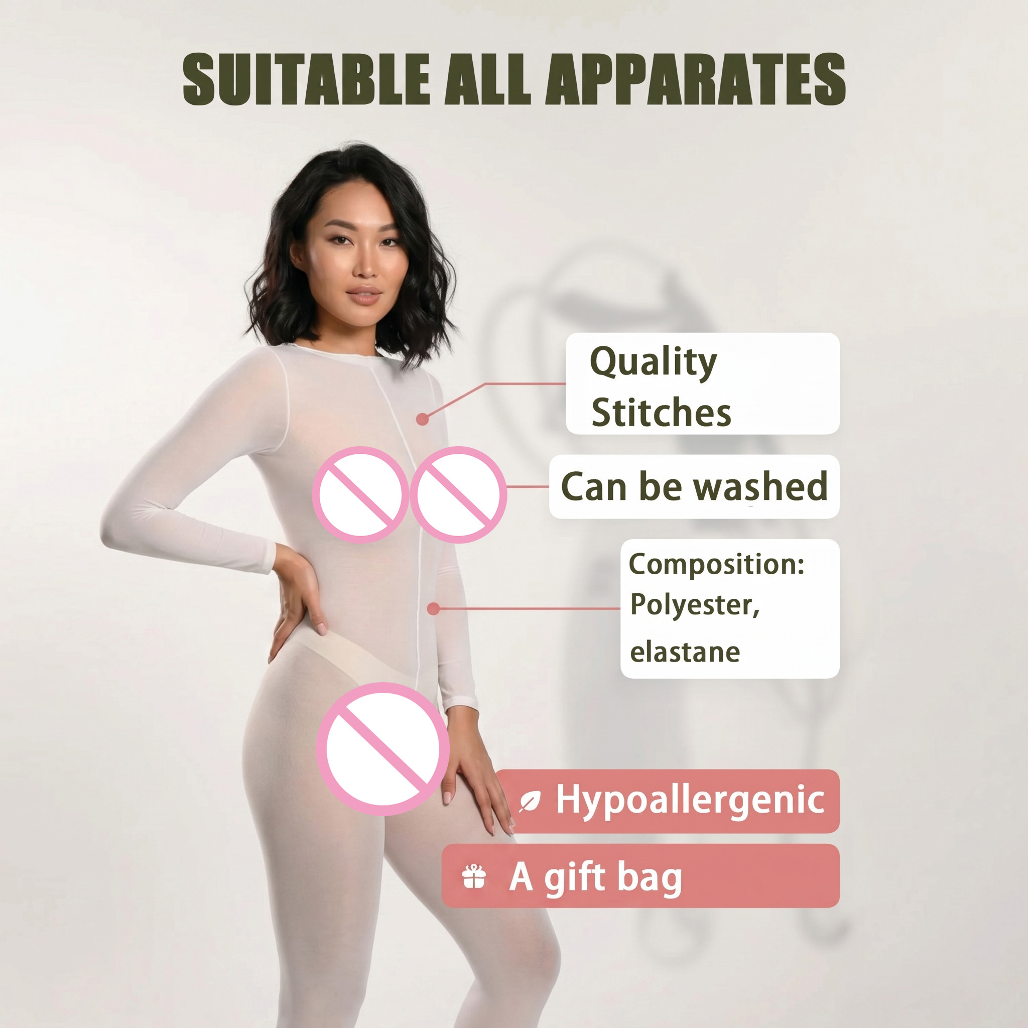 재사용 가능한 120 DEN 화이트 여성용 전신 진공  - Pressotherapy Lymphatic Drainage Suit 리뷰 및 가격