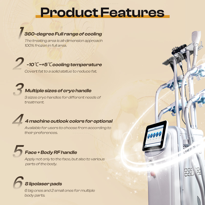 8개의 핸들로 작동하는 크라이오테라피, 사이로리폴리시스 - Cryolipolysis Fat Freezing Machine 리뷰 및 가격