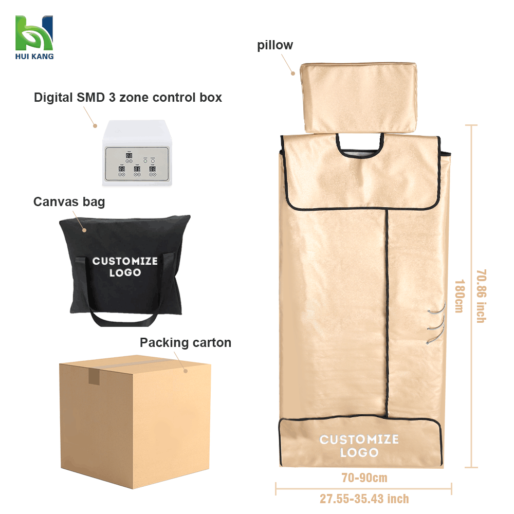 3개의 발열존, 180개의 블랙 비안 스톤 벨크로, 원 - Far Infrared Slimming Sauna Blanket 리뷰 및 가격