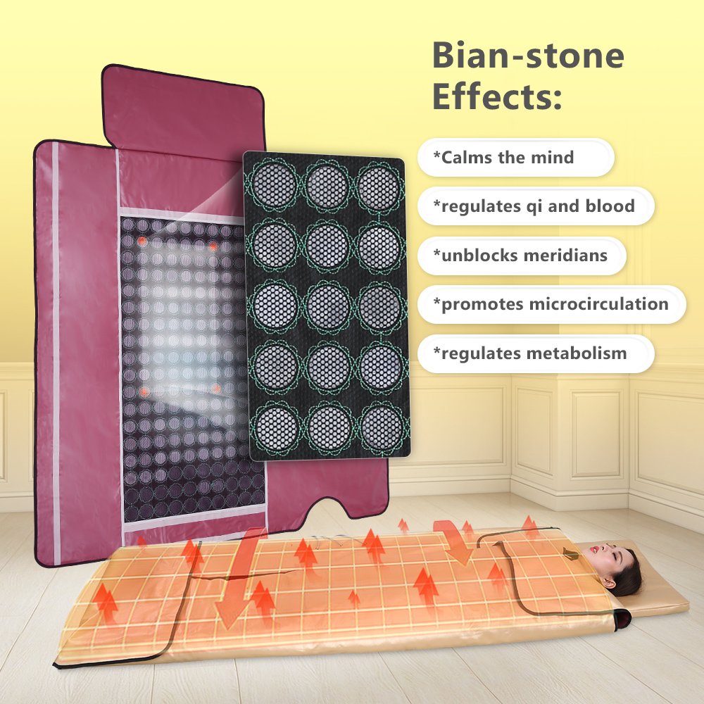 3개의 발열존, 180개의 블랙 비안 스톤 벨크로, 원 - Far Infrared Slimming Sauna Blanket 리뷰 및 가격