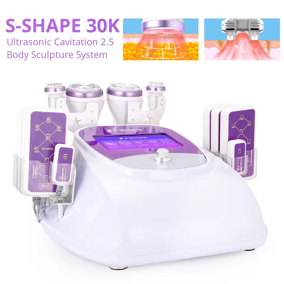 5가지 기능을 갖춘 30k 캐비테이션, 다극 RF, E - Lipo Laser Pads Slimming Machine 리뷰 및 가격